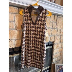 Madden NYC Sleeveless Polo Dress NWT Medium 7-9 Argyle ￼
